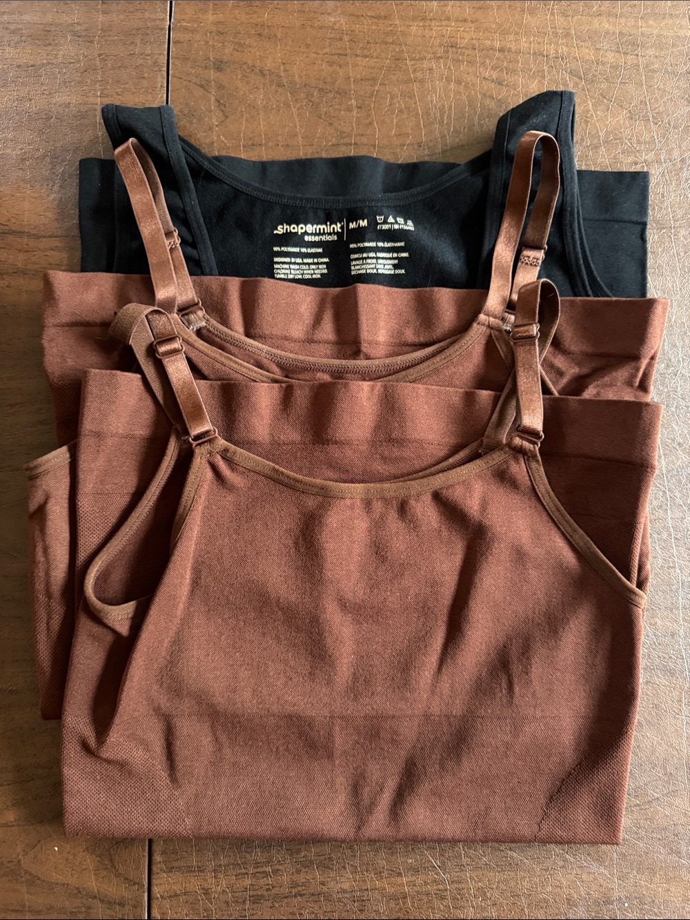 NWOT Shapermint 2 Brown 1 Black Ribbed Tank